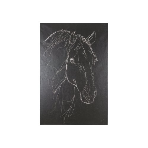 102225-S - Thoroughbred Dark III by Mercana Studio a Hand Embellished Textured Canvas