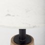 69928-AB - Maxwell 32" Round White Marble Tabletop w/ Blonde Wood & Black Metal Accent Pedestal Bistro Table
