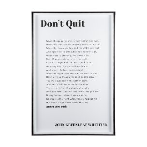 Don't Quit by Mercana Studio a Framed Art Print Matted under Glass
