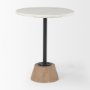 69975-AB - Maxwell Marble Top Pedestal End/Side Table