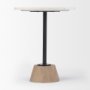 69975-AB - Maxwell Marble Top Pedestal End/Side Table