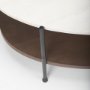 69978-AB - Larkin White Marble Top w/ Dark Brown Wood Shelf Oval Coffee Table