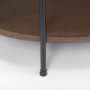 69978-AB - Larkin White Marble Top w/ Dark Brown Wood Shelf Oval Coffee Table