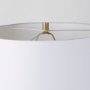 70055 - Leo 18.0L x 18.0W x 31.0H Gold Hammered W/White Fabric Shade Table Lamp