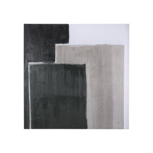 Block I by Mercana Studio a Hand Embellished Textured Canvas