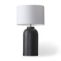 70056 - Leo 18.0L x 18.0W x 31.0H Black Hammered W/White Fabric Shade Table Lamp