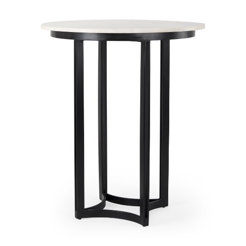 69912-AB - Tanner Marble & Matte Black Bistro Table
