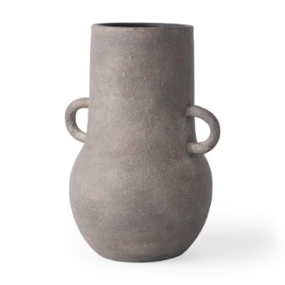 70076 - Armani 10.4H Brown-Gray Double Ear Ceramic Vase