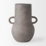 70076 - Armani 10.4H Brown-Gray Double Ear Ceramic Vase