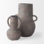 70076 - Armani 10.4H Brown-Gray Double Ear Ceramic Vase