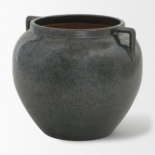 70081 - Kora Short Dark Metallic Double Ear Vase
