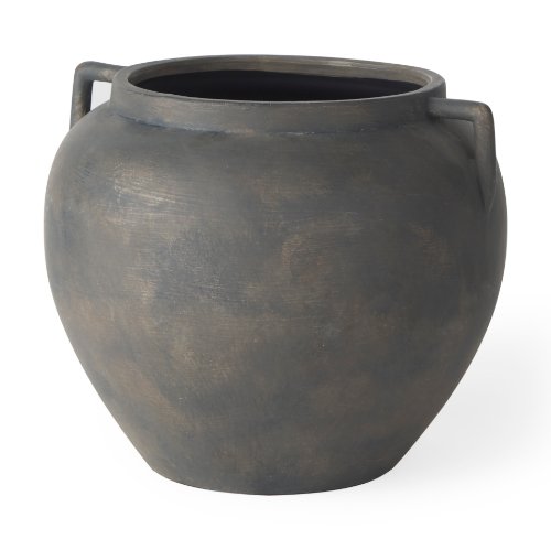 70087 - Kilian Short Brown-Gray Double Ear Vase