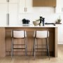 68087 - Kavalan 33.5" Total Height Beige Upholstered Seat Gray Metal Frame Counter Stool