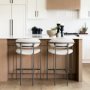 68561 - Parker II Beige Fabric Seat Gun Metal Grey Metal Counter Stool