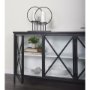 69266 - Aurelia 79.0L x 16.0W x 33.0H Black and White Metal Four Door Glass Cabinet 