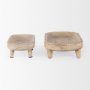 70066 - Carver Set of 2 Oblong White Washed Wood Footed Trays 