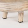 70066 - Carver Set of 2 Oblong White Washed Wood Footed Trays 