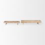 70067 - Carver Set of 2 Rectangular White Washed Wood Trays