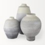 70073 - Blume 10H Off-White w/ Gray Textured Vase