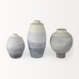 70073 - Blume 10H Off-White w/ Gray Textured Vase