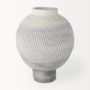 70075 - Blume 12.5H Off-White w/ Gray Textured Vase