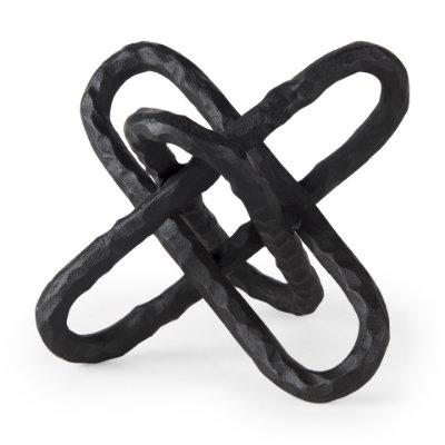 67817 - Wilhelm II (Large) 10L x 10W Black Metal Link Decor Object
