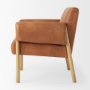 69820 - Ashton Brown Vegan Leather w/ Light Wood  Accent Chair 