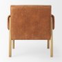 69820 - Ashton Brown Vegan Leather w/ Light Wood  Accent Chair 