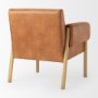 69820 - Ashton Brown Vegan Leather w/ Light Wood  Accent Chair 