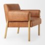 69820 - Ashton Brown Vegan Leather w/ Light Wood  Accent Chair 