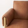 69820 - Ashton Brown Vegan Leather w/ Light Wood  Accent Chair 