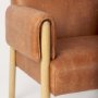 69820 - Ashton Brown Vegan Leather w/ Light Wood  Accent Chair 