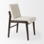 69833 - Tahoe Cream Fabric and Black-Brown Wood Dining Chair