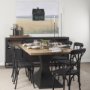 69847-AB - Maxton Light Brown Wood w/ Dark Gunmetal Iron Metal Dining Table