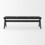 70069 - Arvin 59.1L x 17.7W x 18.1H Black Wooden Bench