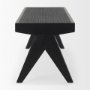 70069 - Arvin 59.1L x 17.7W x 18.1H Black Wooden Bench