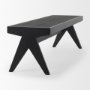 70069 - Arvin 59.1L x 17.7W x 18.1H Black Wooden Bench