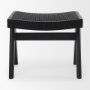 70071 - Arvin 21.7L x 17.7W x 18.1H Black Wooden Stool
