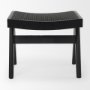 70071 - Arvin 21.7L x 17.7W x 18.1H Black Wooden Stool