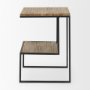 70092 - Ronin 22"H Square 2-Tier Wood w/ Black Metal Accent Table