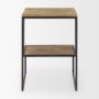 70092 - Ronin 22"H Square 2-Tier Wood w/ Black Metal Accent Table