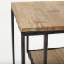 70092 - Ronin 22"H Square 2-Tier Wood w/ Black Metal Accent Table