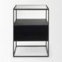 70096 - Samson 15.7L x 15.7W x 21.3H Side Table Matte Black Metal and Glass