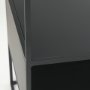 70096 - Samson 15.7L x 15.7W x 21.3H Side Table Matte Black Metal and Glass