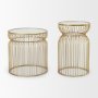 70088 - Shani Set of 2 Round, Gold Metal w/ Glass Accent Tables