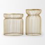 70088 - Shani Set of 2 Round, Gold Metal w/ Glass Accent Tables