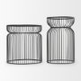 70089 - Shani Set of 2 Round, Black Metal w/ Glass, Accent Tables