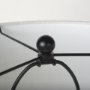 69702 - Sarah 15.0L x 10.0W x 22.2H Arched Black Metal W/Marble Cube and White Shade Table Lamp