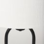69702 - Sarah 15.0L x 10.0W x 22.2H Arched Black Metal W/Marble Cube and White Shade Table Lamp