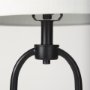 69702 - Sarah 15.0L x 10.0W x 22.2H Arched Black Metal W/Marble Cube and White Shade Table Lamp